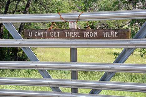 sign - yu can't get there from here